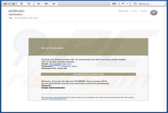 Phishing-poging om aanmeldgegevens van e-mail te bemachtigen