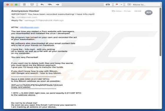 The Last Time You Visited A Porn Website Email Scam
