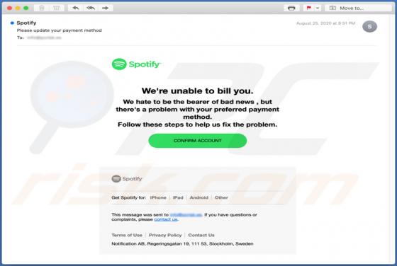Spotify Email Scam
