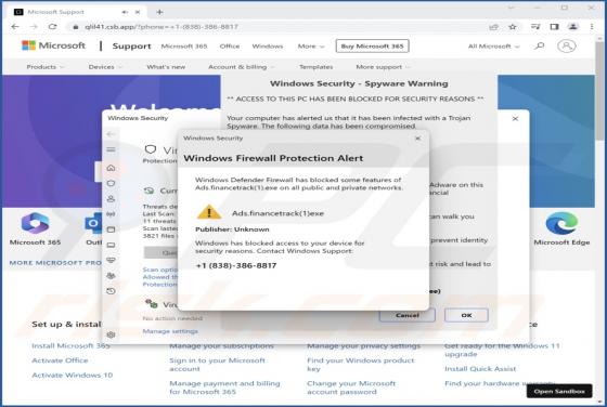 Windows Firewall Protection Alert POP-UP Scam