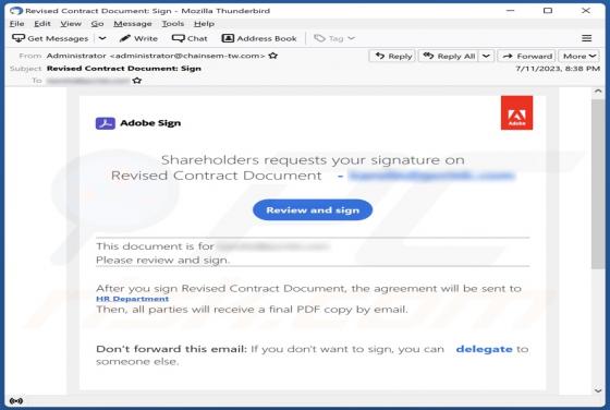 Adobe Sign Email oplichting