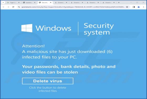 Malicious Site Has Downloaded Infected Files To Your PC POP-UP Oplichting