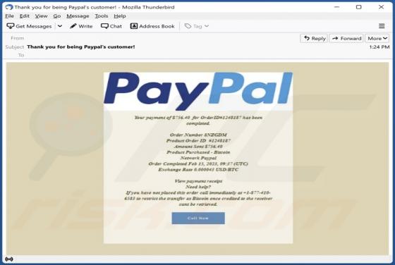 PayPal - Order Has Been Completed Email oplichting