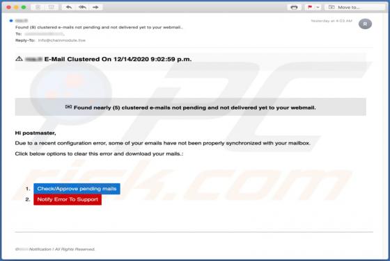 E-Mail Clustered Email oplichting