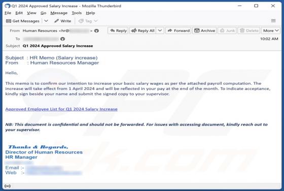 Salary Increase Email Oplichting