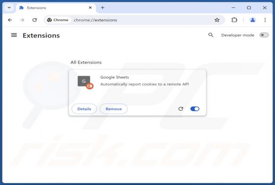 Valse Google Sheets-extensie