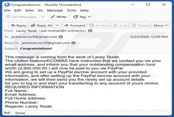 PayPal Escrow Account Email Oplichting