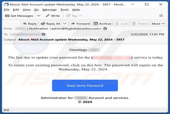 Last Day To Update Your Password Email Oplichting