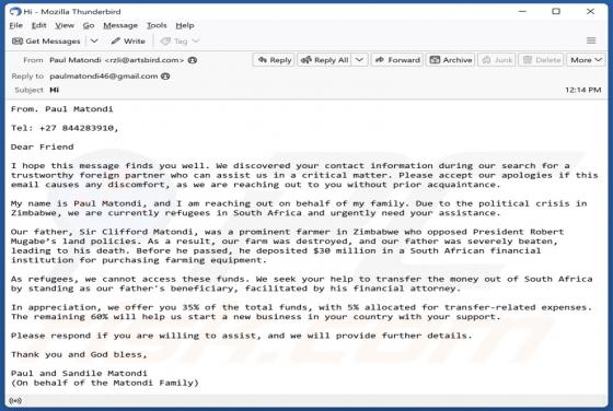 Trustworthy Foreign Partner Email Oplichting