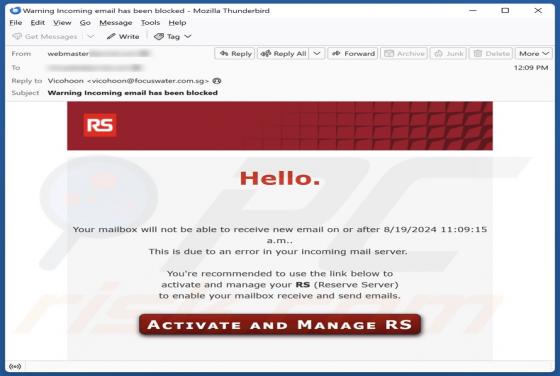 Reserve Server Email Oplichting