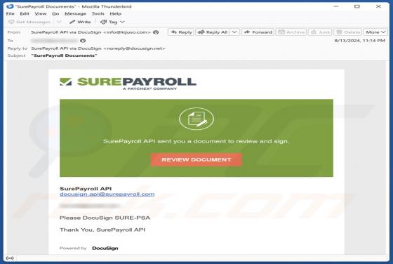 SurePayroll Email Oplichting
