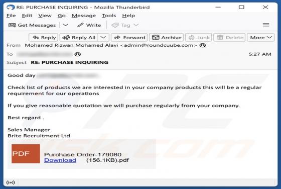 Oplichting via e-mail We Are Interested In Your Company Products