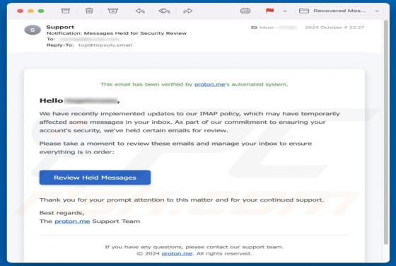 Oplichting via e-mail Proton.me