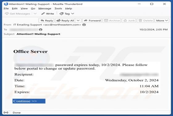 Oplichting via e-mail Office Server