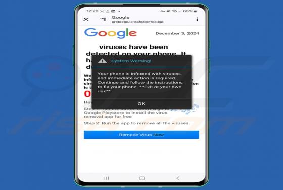 Viruses Have Been Detected On Your Phone POP-UP Zwendel
