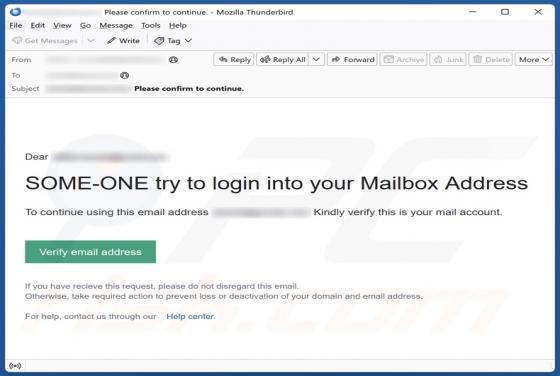Some-one Try To Login Into Your Mailbox Address Zwendel