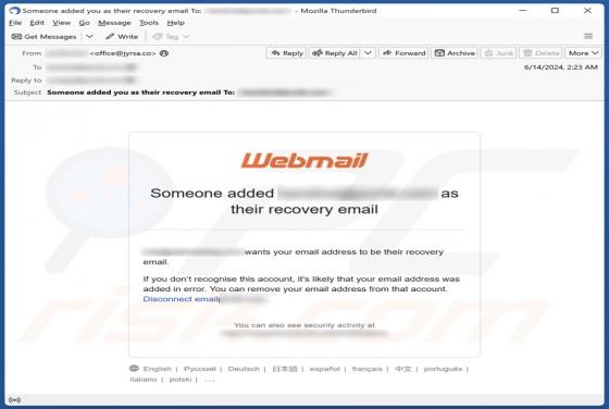 Oplichting via e-mail Someone Added You As Their Recovery