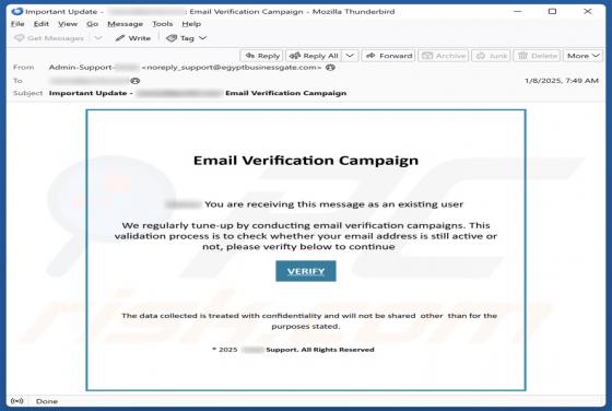 Email Verification Campaign Oplichting