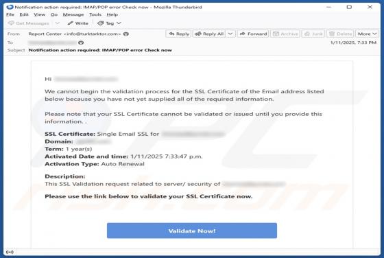 Oplichting via e-mail Validation Process For The SSL Certificate
