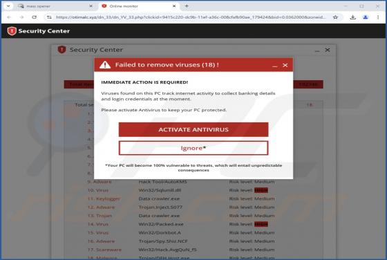 Failed To Remove Viruses POP-UP Oplichting