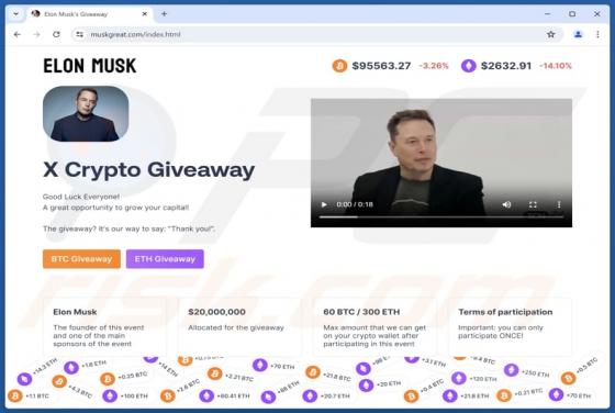 X Crypto Giveaway POP-UP zwendel