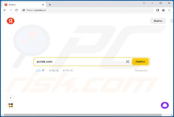 Yandex.ru doorverwijzing