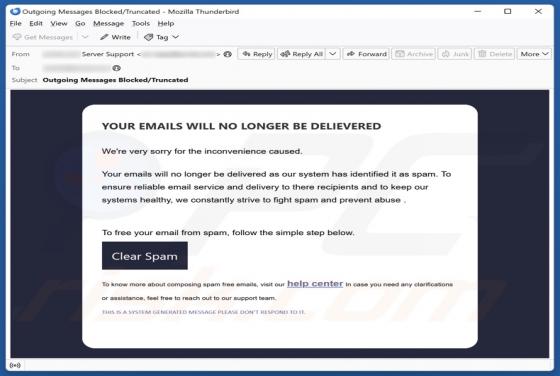 Oplichting via e-mail Your Emails Will No Longer Be Delivered