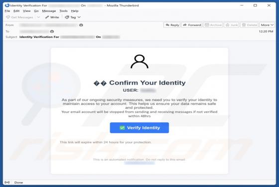 Confirm Your Identity Email Zwendel
