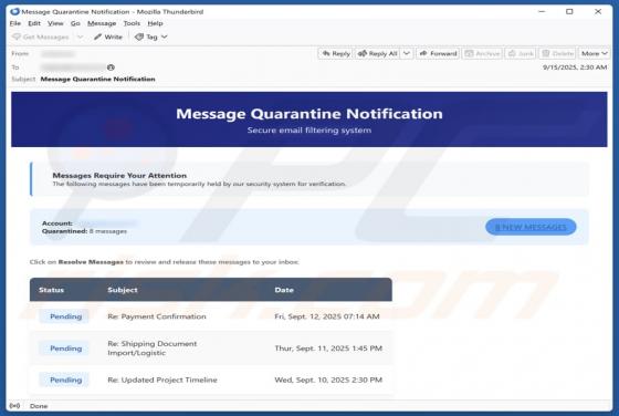 Message Quarantine Notification Email Zwendel