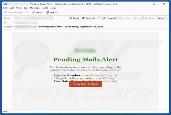 Pending Mails Alert oplichting