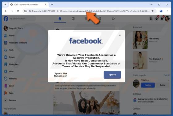 We've Disabled Your Facebook Account POP-UP Zwendel