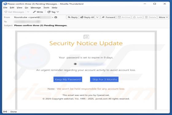 Security Notice Update Email Oplichting