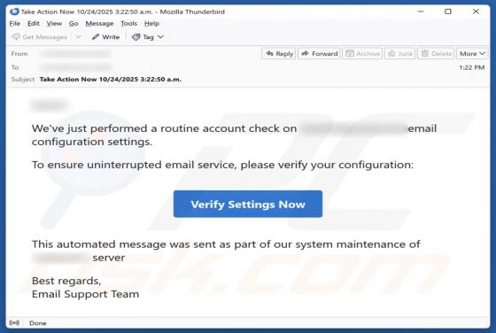 Routine Account Check Email Oplichting