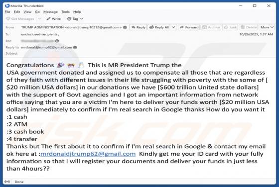 Compensation For Those Struggling With Poverty Email Oplichting