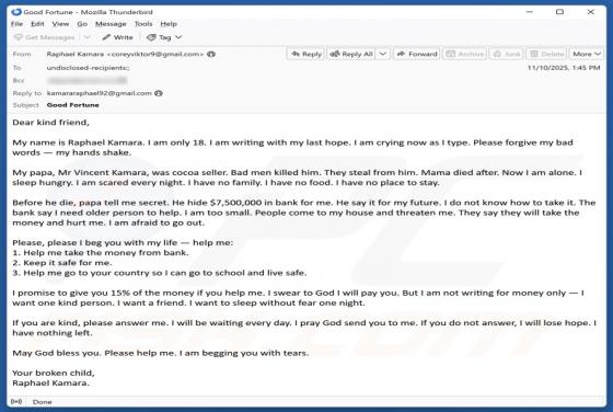 Older Person To Retrieve Money From The Bank Email Oplichting