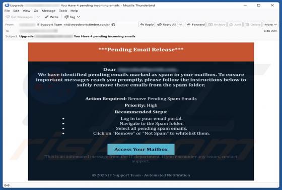 Pending Email Release Oplichting