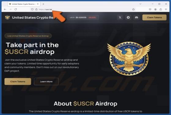 United States Crypto Reserve ($USCR) Airdrop Oplichting