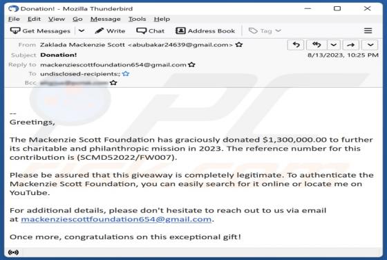 Mackenzie Scott Foundation Email oplichting