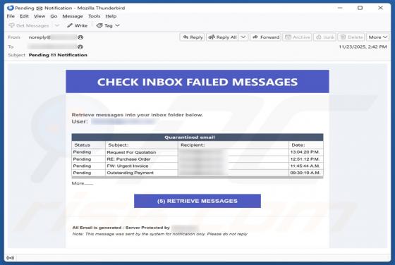 Check Inbox Failed Messages Email Oplichting