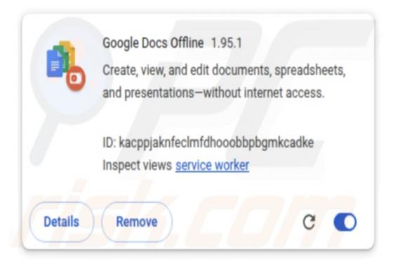 Nep-extensie voor Google Docs Offline