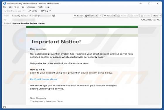 Content Or Actions Conflict With Our Security Policy e-mailfraude