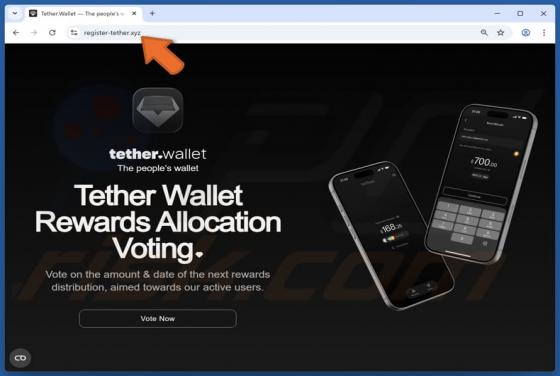 Tether Wallet Voting Rewards fraude