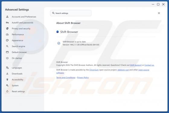 Shift ongewenste applicatie