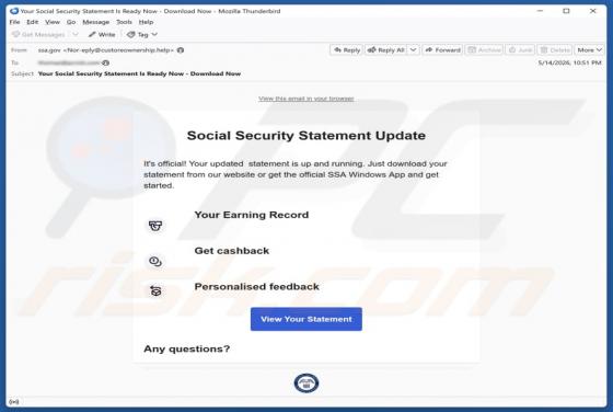 Social Security Statement Update e-mailvirus