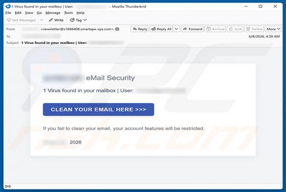 Virus Found In Your Mailbox e-mailfraude