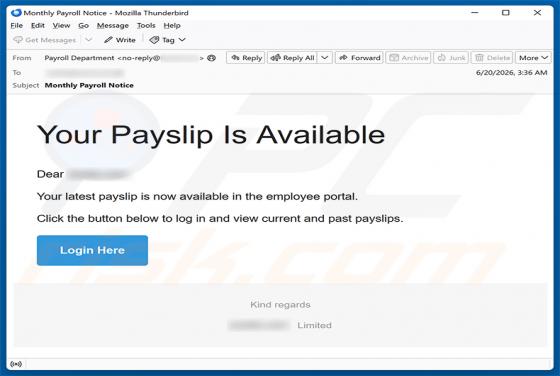 Your Payslip Is Available e-mailfraude