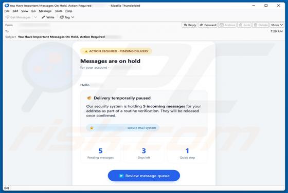 Messages Are On Hold e-mailfraude