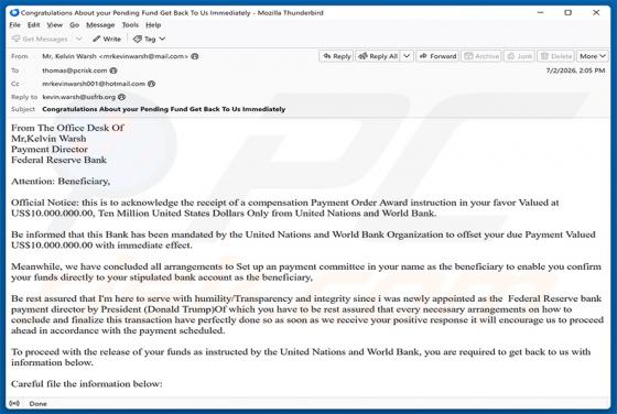 Payment Order Award e-mailfraude