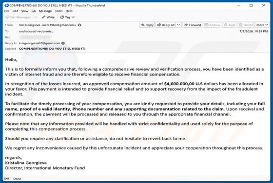 Internet Fraud Victim Compensation e-mailfraude