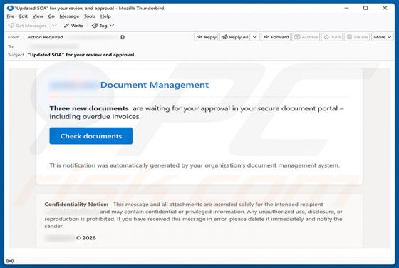 Documents Are Waiting For Your Approval e-mailfraude